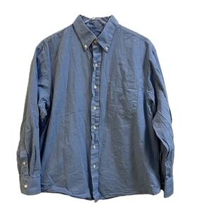 Izod Men's Long-Sleeved Dress Shirt Blue & White Size Large